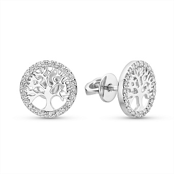 Фото Серьги из белого золота с бриллиантами (арт. Т011543015б)