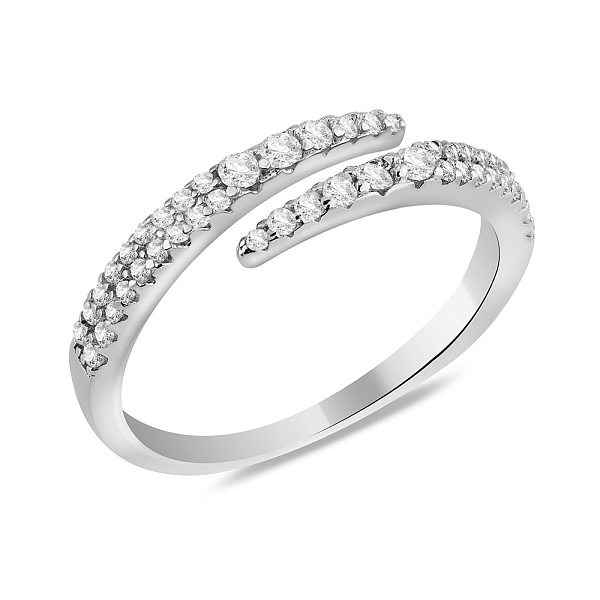 Серебряное незамкнутое кольцо с фианитами (арт. 7501/7078) – изображение 1