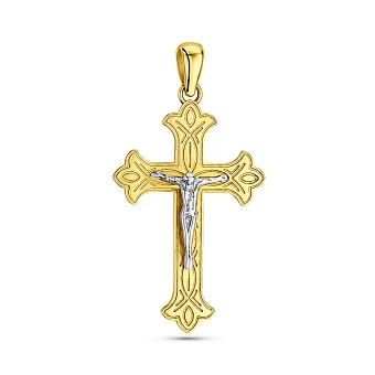 Хрестик з розп'яттям з жовтого золота  (арт. 500434ж)
