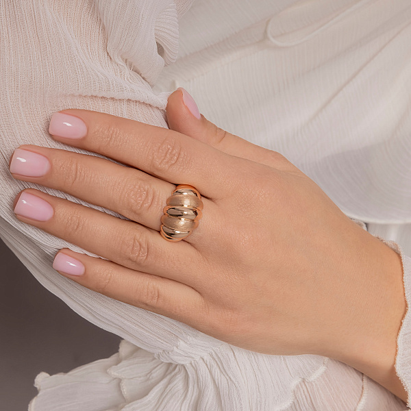 Кольцо из красного золота без камней (арт. 156792м) – изображение 2