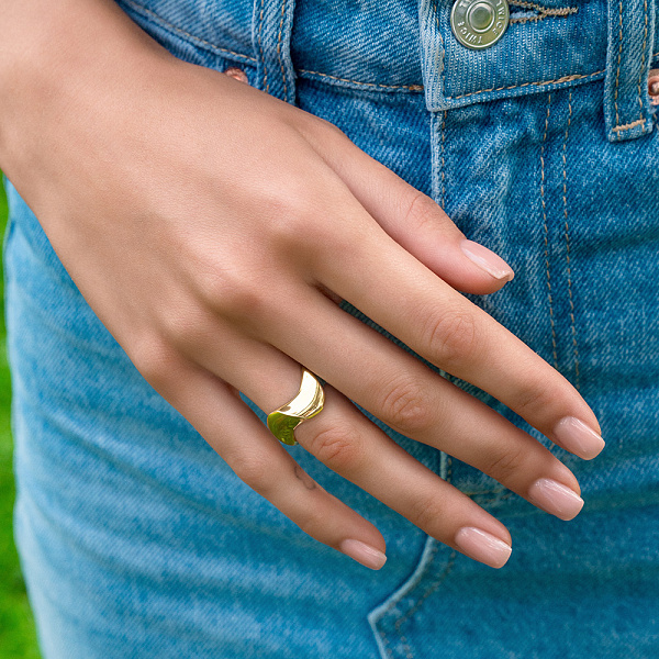 Широкое кольцо из желтого золота (арт. 155311ж) – изображение 3