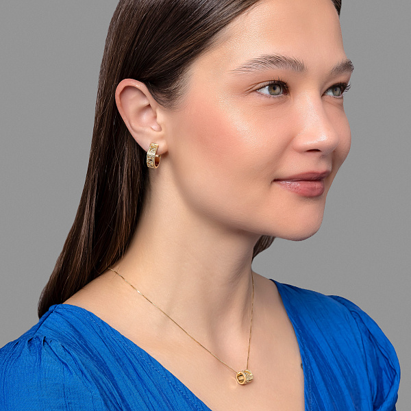 Золотые серьги-конго (арт. 1092191ж) – изображение 4