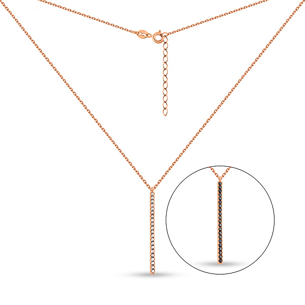 Золоте двостороннє кольє з білими і чорними фіанітами (арт. 352451ч) – зображення 2