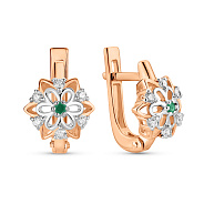 Фото Серьги золотые с изумрудом и бриллиантами (арт. С011081и)