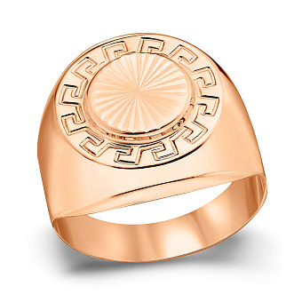 Фото Золота печатка з грецьким орнаментом (арт. 180553)