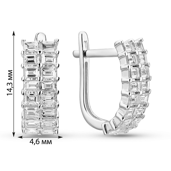 Сережки з білого золота з діамантовою доріжкою (арт. С011597090б) – зображення 5