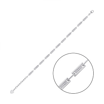 Фото Браслет серебряный с белыми фианитами (арт. 7509/2484)