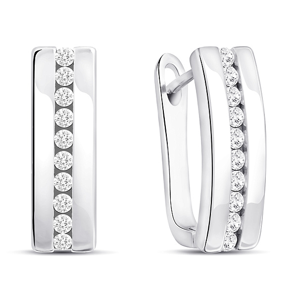 Серьги из серебра с фианитами (арт. 7502/9922) – изображение 1