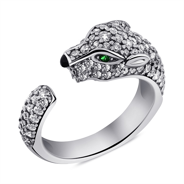 Серебряное кольцо с альпинитами и фианитами (арт. 7501/6070аз) – изображение 1