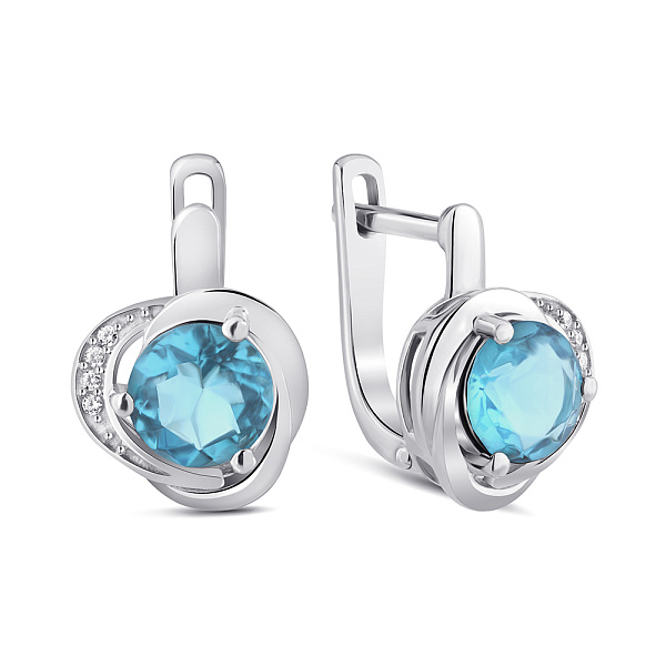 Серебряные серьги с крупным топазом (арт. 7502/2193944Птг) – изображение 1