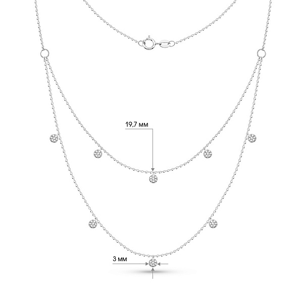 Многослойное золотое колье с бриллиантами (арт. Ц341552020б) – изображение 5