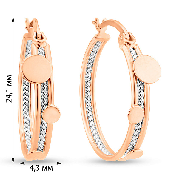Золотые серьги-кольца (арт. 111319) – изображение 2