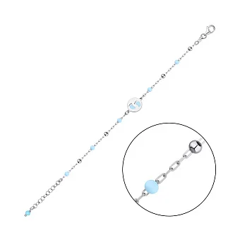 Дитячий срібний браслет з альпінітом і з емаллю (арт. 7509/3624ег)