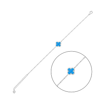 Фото Срібний браслет з бірюзою (арт. 7509/933/10Б)