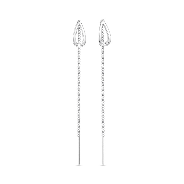 Серебряные серьги-протяжки без камней (арт. 7502/10530) – изображение 1