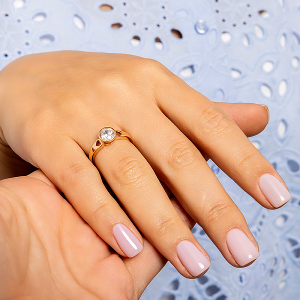 Золота каблучка з фіанітом (арт. 140646) – зображення 3