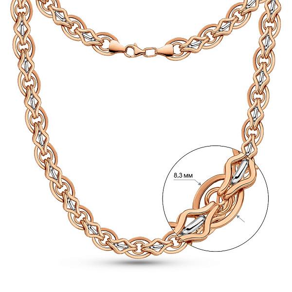 Колье из красного золота с родированием (арт. 352242р) – изображение 4