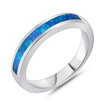 Серебряное кольцо с синим опалом (арт. 7501/8166Пос)