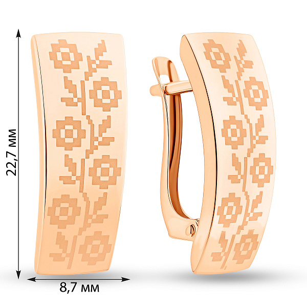 Золоті сережки з орнаментом (арт. 121124) – зображення 3