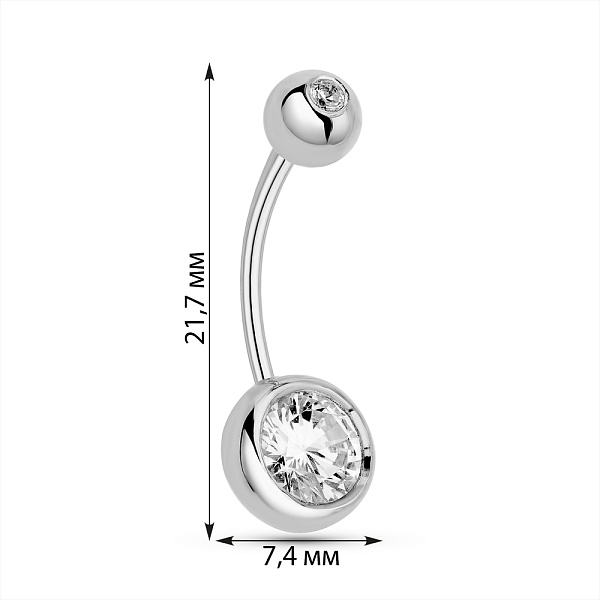 Пирсинг для пупка из серебра (арт. 7512/9-5016.0.2) – изображение 2
