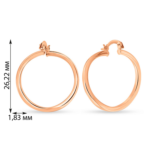 Золотые серьги-кольца без камней (арт. 108874/25) – изображение 2