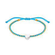 Браслет из шелковой нити с серебряной вставкой (арт. 7309/3808гж)