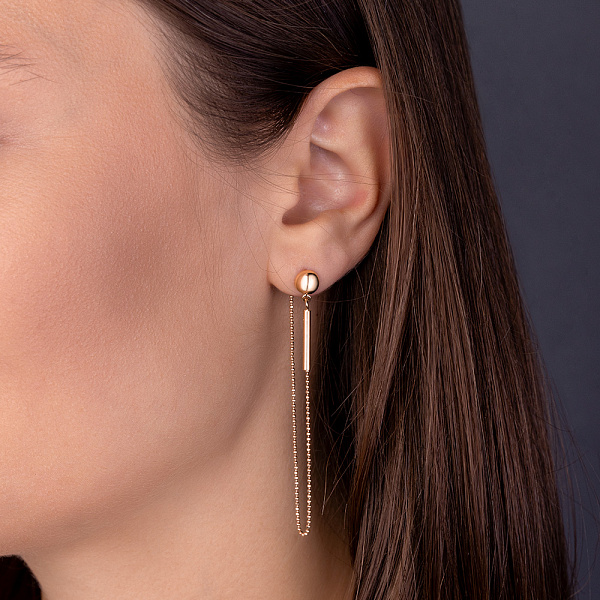 Золотые серьги с цепочкой (арт. 1091085ж) – изображение 2