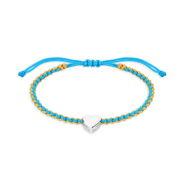 Браслет из шелковой нити с серебряной вставкой (арт. 7309/3808гж) – изображение 1