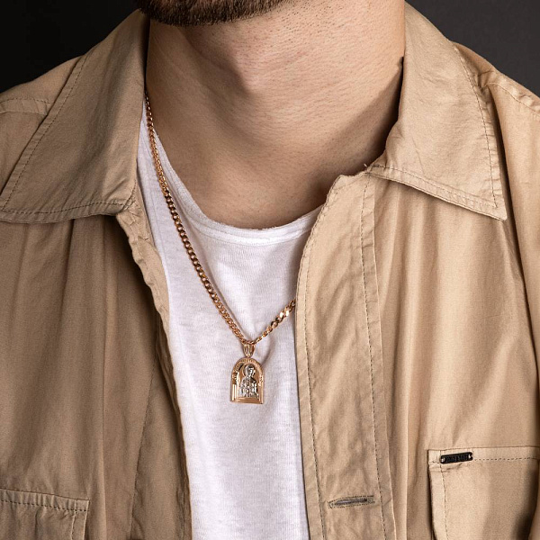 Золотая ладанка иконка Николай Чудотворец (арт. 440633) – изображение 2