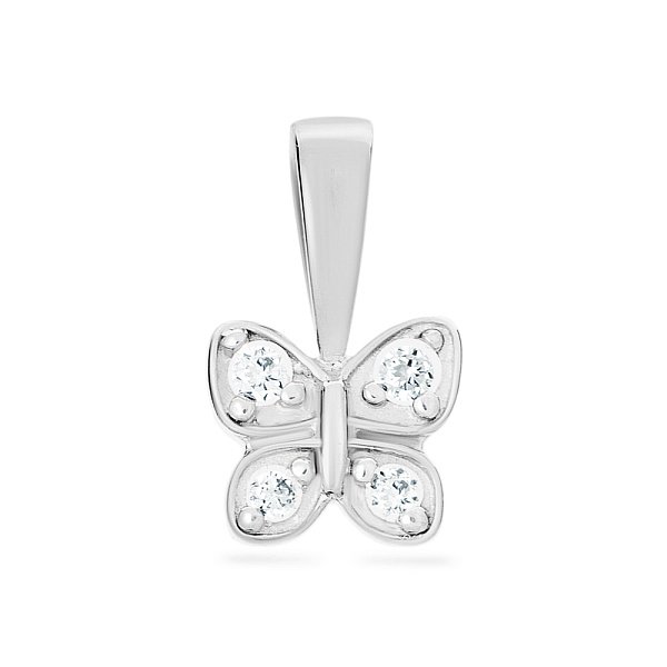 Подвес "Бабочка" из белого золота с фианитами (арт. 440444б) – изображение 1