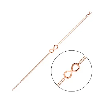 Золотой женский браслет «Бесконечность» (арт. 323238)