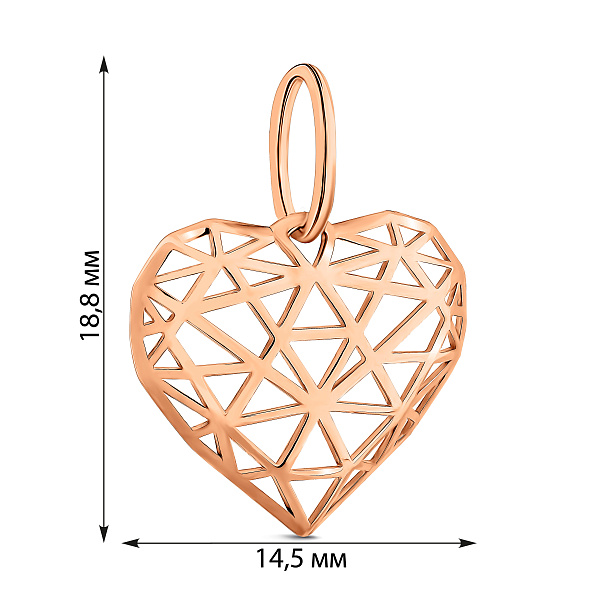 Золотой кулон Сердечко (арт. 440960) – изображение 3