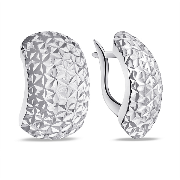 Серебряные серьги без камней (арт. 7502/1-8067.0.9) – изображение 1
