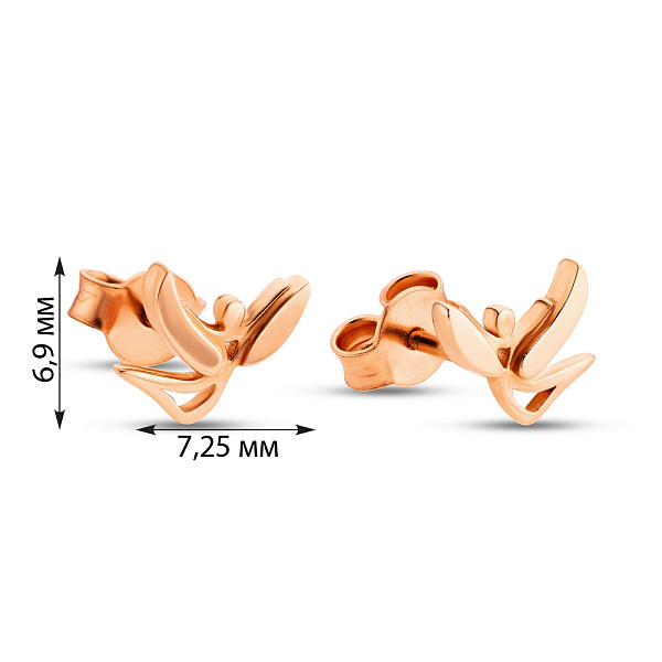 Золоті сережки пусети «Янголи» (арт. 106198) – зображення 2