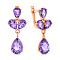 Золоті сережки-підвіски з аметистом (арт. 110676Па)