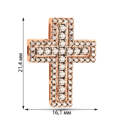 Крестик трансформер из красного золота с бриллиантами   (арт. 3109472201кн)