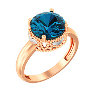 Золотое кольцо с кварцем (арт. 140573ПлГ)