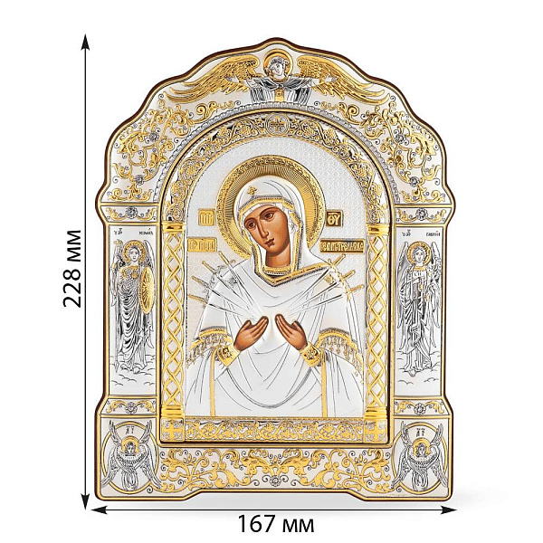 Икона Божья Матерь Семистрельная (167x228 мм) (арт. AR-4/006G/K) – изображение 2