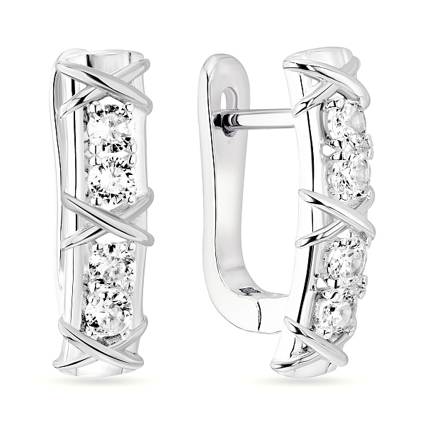 Серебряные серьги с фианитами (арт. 7502/4677) – изображение 1