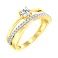 Золота каблучка в жовтому кольорі металу з фіанітами Синергія (арт. 141101ж) – зображення 1
