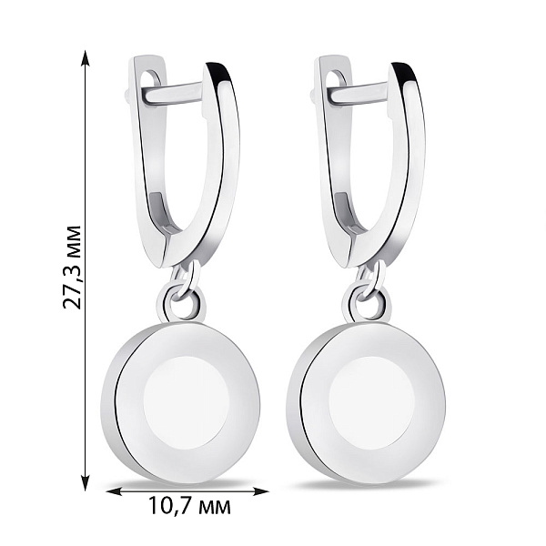 Серебряные серьги-подвески с эмалью (арт. 7502/9104еб) – изображение 2