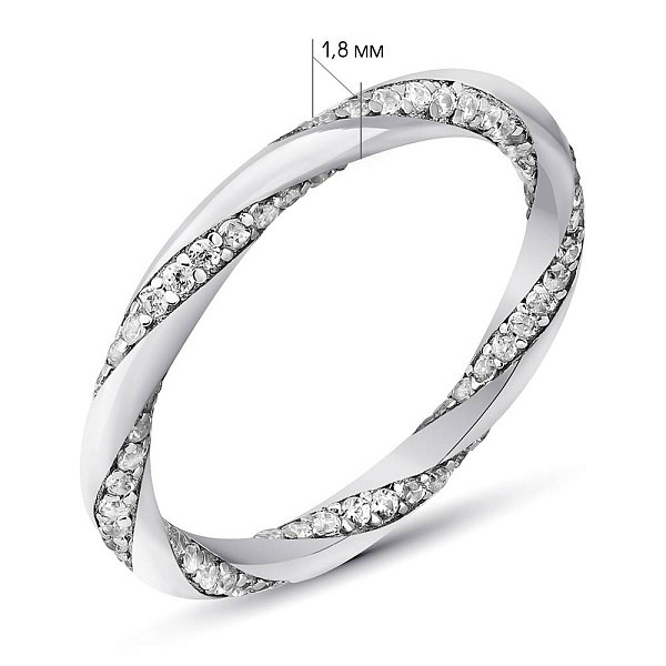 Серебряное кольцо с дорожкой из фианитов (арт. 7501/8108) – изображение 2