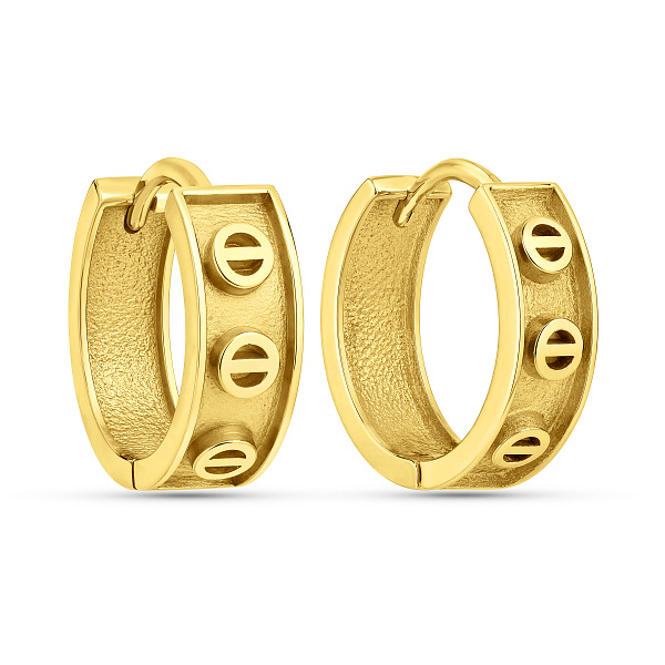 Серьги-кольца из желтого золота (арт. 108285/15ж) – изображение 1
