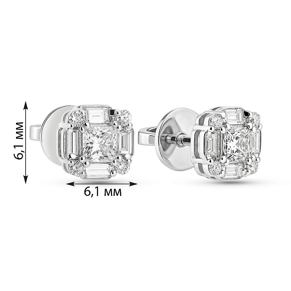 Золотые пусеты с бриллиантами (арт. Т011220050б) – изображение 4