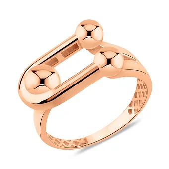 Каблучка з червоного золота без каміння (арт. 156608)