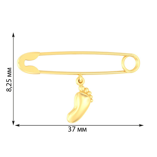 Золотая булавка «Ножка младенца» (арт. 360033ж) – изображение 2