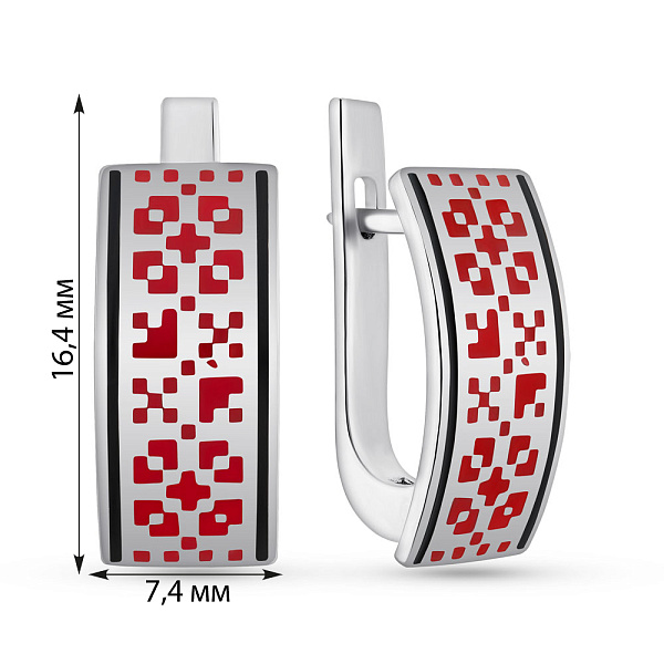 Серебряные серьги Орнамент с эмалью (арт. 7502/244екчсю) – изображение 4