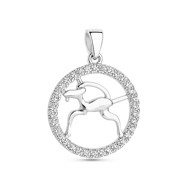 Серебряная подвеска Козерог с фианитами (арт. 7503/4707кз) – изображение 1