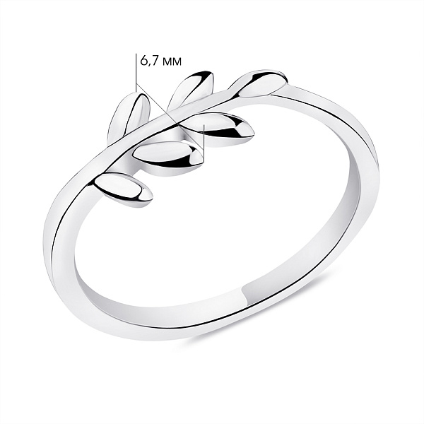 Серебряное кольцо Веточка без камней (арт. 7501/6198) – изображение 2