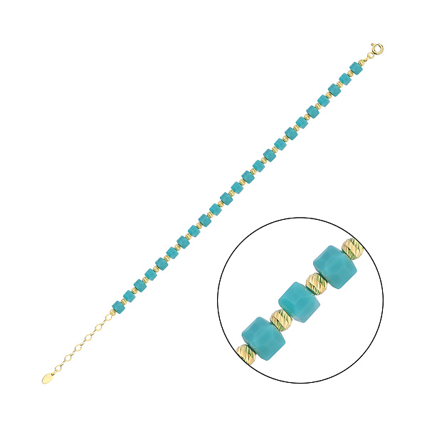 Серебряный браслет с ониксом и желтым родированием (арт. 7509/2101/4жог) – изображение 1